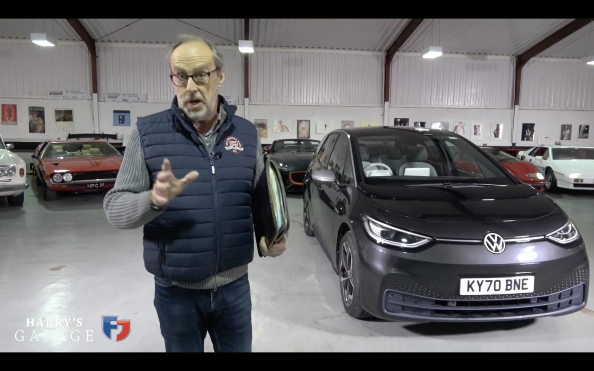 Harry Metcalfe inside his infamous garage.