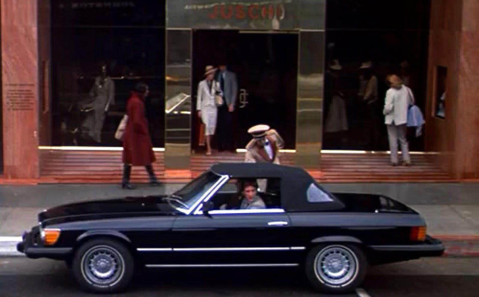 Richard Gere driving a Mercedes R107 in American Gigolo, 1980