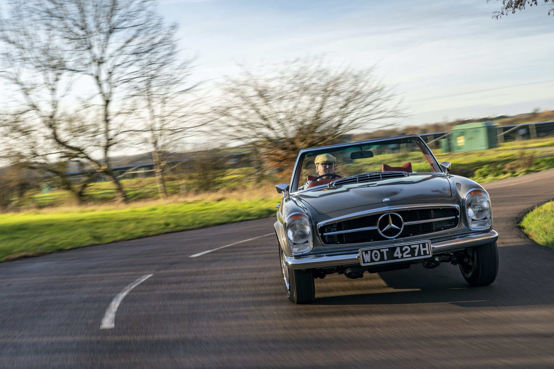 David Sutherland Driving the Mercedes Pagoda