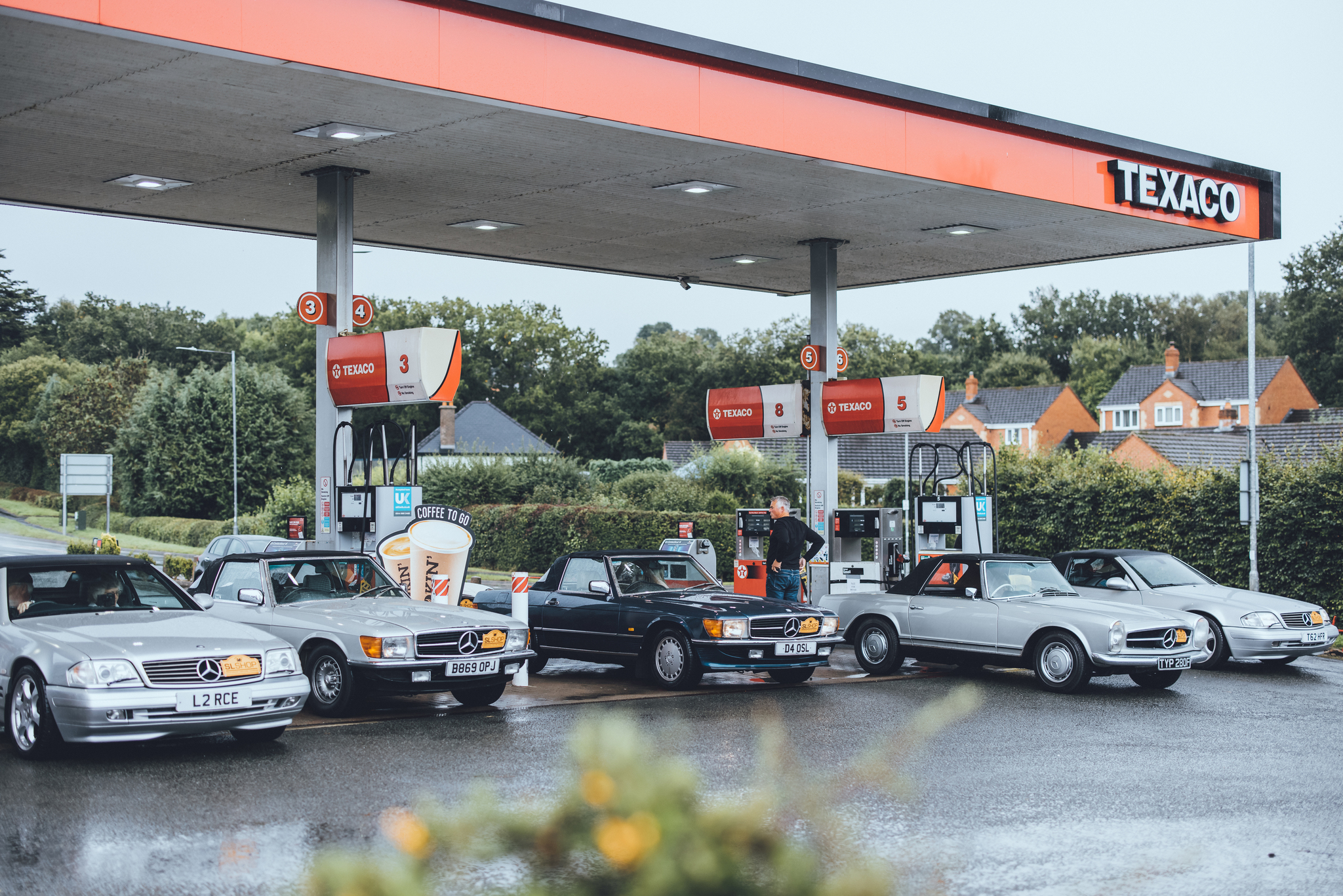 Wales Tour Convoy at Texaco Petrol Station Leominster