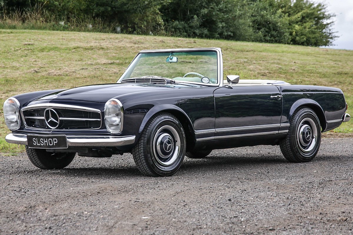 Mercedes 230SL in Dark Blue for sale at SLSHOP.