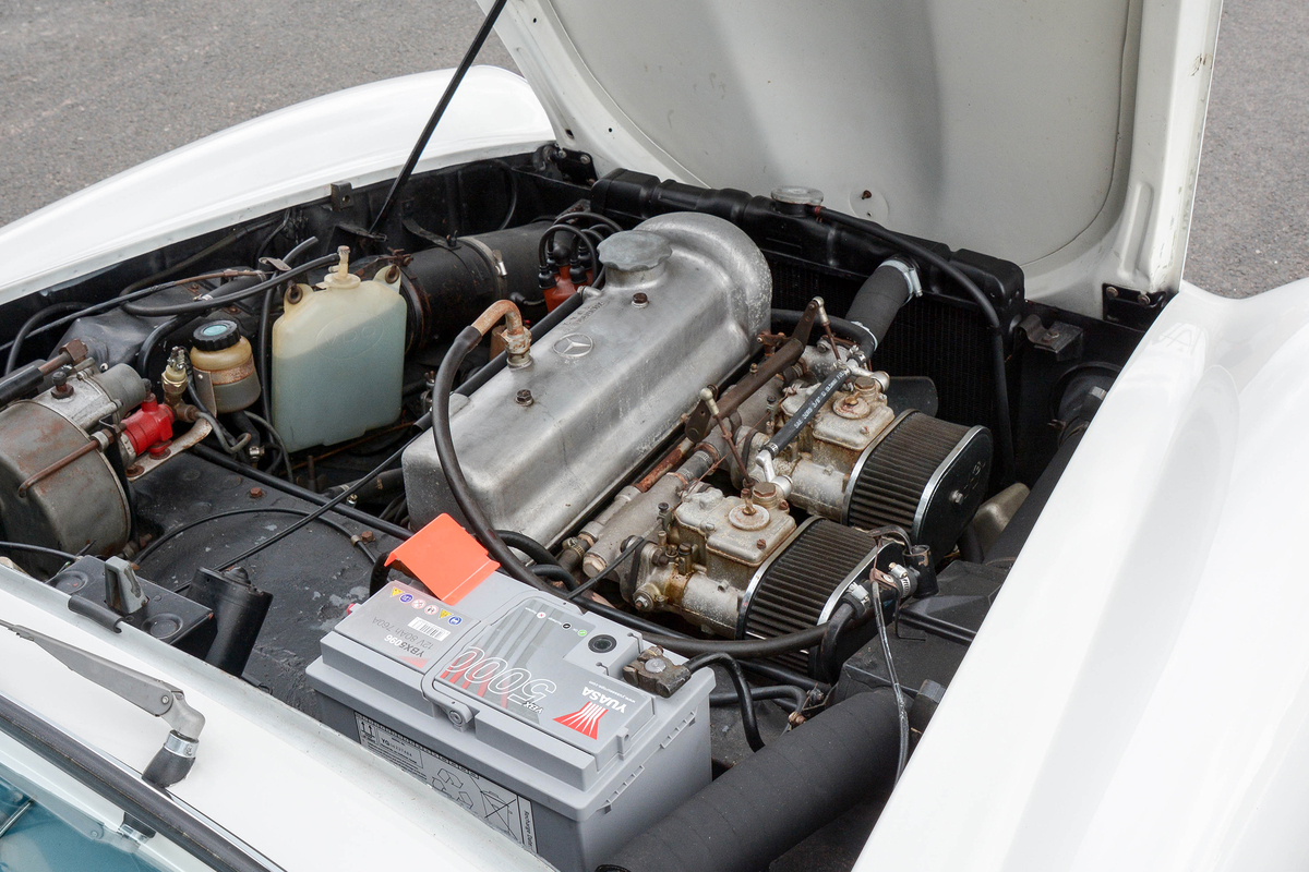 Mercedes 190 SL restoration project engine bay